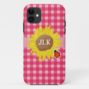 Landhausstil rosa Karos, Sonnenblume, Marienkäfer Case-Mate iPhone Hülle