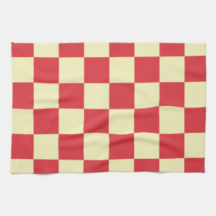 Landhausstil Rot und Creme Kariert Geschirrtuch