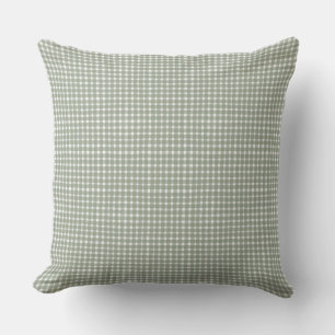 Landhausstil Salbeigrün Gingham Klassiker Kissen