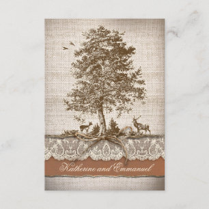 Landhochzeit UAWG-Karten des Leinwandspitzebaums RSVP Karte