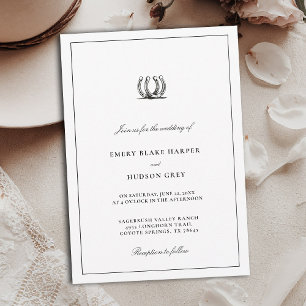 Landhochzeitrahmen Western Elegant BW Hochzeit Einladung