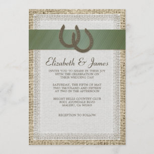 Landhochzeitseinladungen mit Hufeisen Einladung