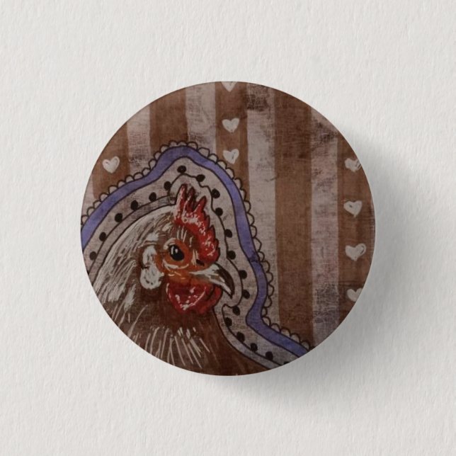 Landhuhn Button (Vorderseite)