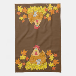 Landhühnchen, Maus, Herbstlaube Handtuch