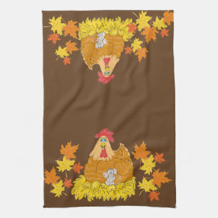 Landhühnchen, Maus, Herbstlaube Handtuch