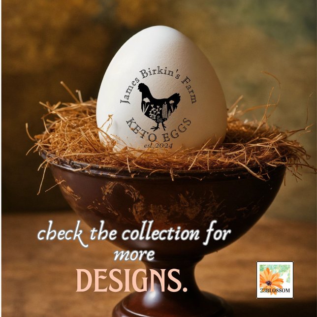 Landhühnercoop KETO EIER EDITABLE Gummistempel (Von Creator hochgeladen)