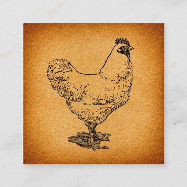Landhühnerfarm Vintage Tierart Begleitkarte (Vorderseite)