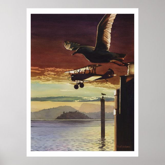 "Landing Patterns" Wasserfarbenkunst Poster (Vorne)