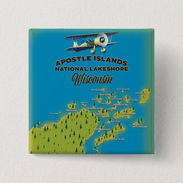 Landkarte der Apostelinseln Button (Vorderseite)