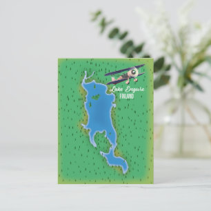 Landkarte des Enginer Sees Finnland Postkarte