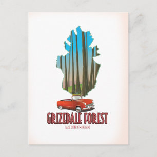 Landkarte für den Landkreis Grizdale Postkarte