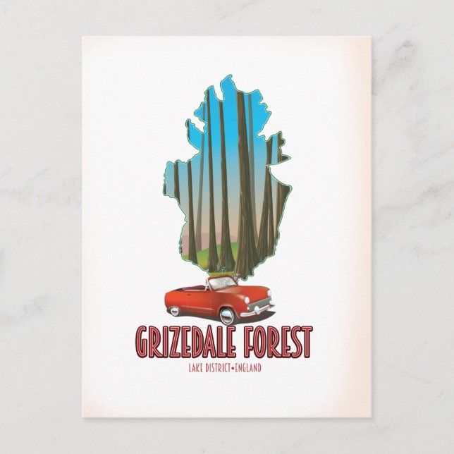 Landkarte für den Landkreis Grizdale Postkarte (Vorderseite)