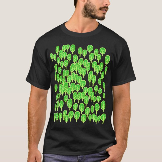Landkarte für Wälder - Grüne Schattierungen T-Shirt (Vorderseite)