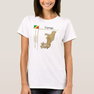 Landkarte Kongo/Brazzaville + Flagge + T - Shirt