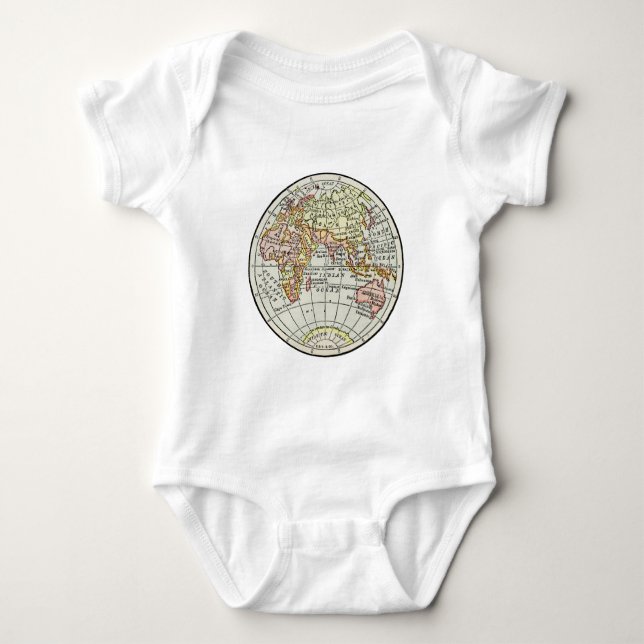 Landkarte Ost-Hemisphäre Globe Travel Art Baby Strampler (Vorderseite)