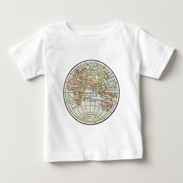 Landkarte Ost-Hemisphäre Globe Travel Art Baby T-shirt (Vorderseite)