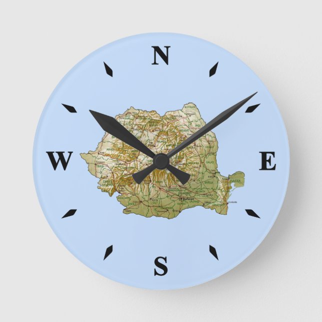Landkarte Runde Wanduhr (Vorderseite)
