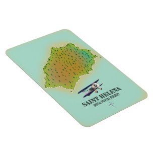 Landkarte Saint Helena British Overseas Territory Magnet