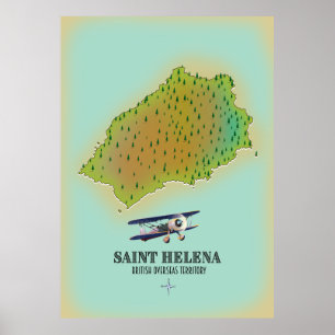 Landkarte Saint Helena British Overseas Territory Poster