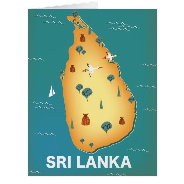 Landkarte Sri Lankas (Vorderseite)