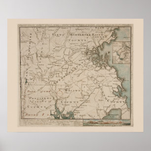 Landkarte von Boston und Umgebung 1775 Poster