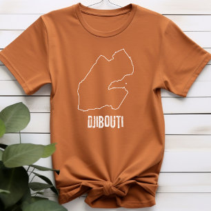 Landkarte von Dschibuti - Grenzlinie Dschibuti T-Shirt