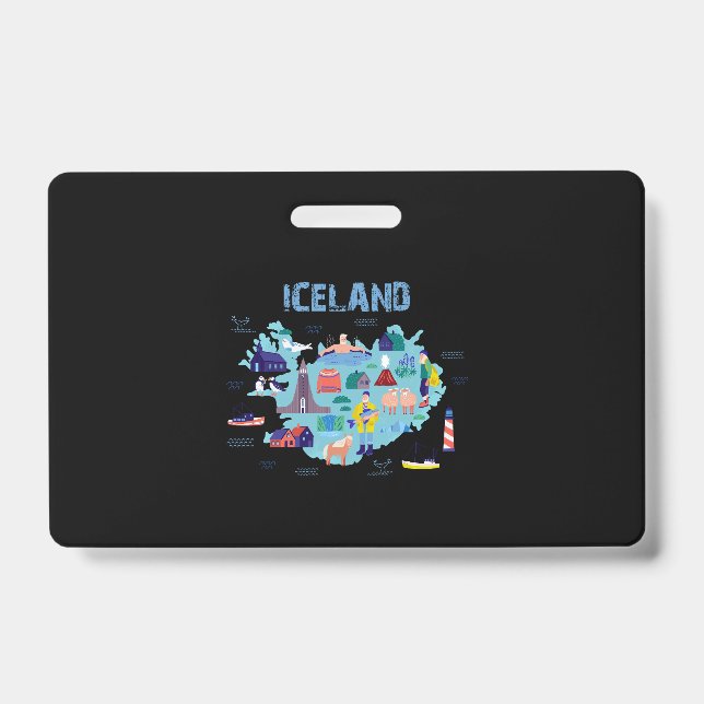 Landkarte von Island Ausweis (Vorderseite)