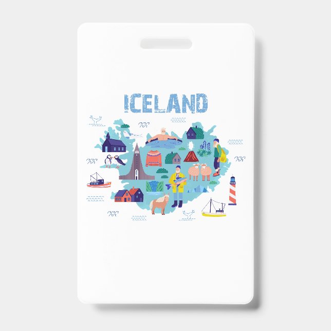 Landkarte von Island Ausweis (Vorderseite)