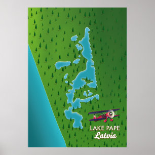 Landkarte von Papa Lettland Poster