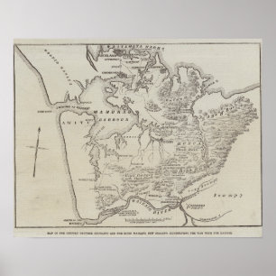 Landkarte zwischen Auckland und Waikato Poster