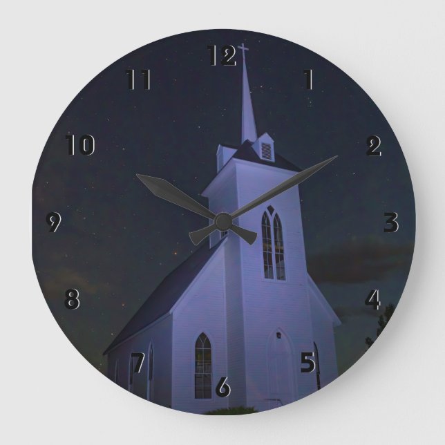 LANDKIRCHE UNTER DEN STERNEN GROßE WANDUHR (Vorderseite)