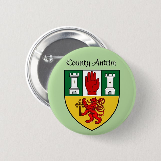 Landkreis-Antrim-Knopf Button (Vorne & Hinten)