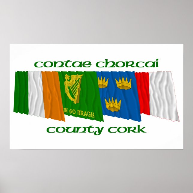 Landkreis Cork Flags Poster (Vorne)