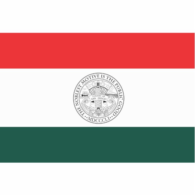 Landkreis der Flagge von San Diego Freistehende Fotoskulptur (Vorne)