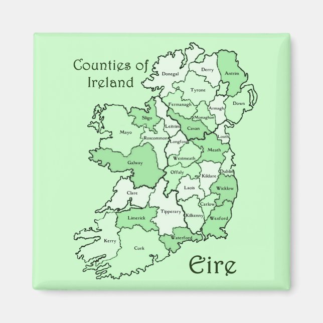 Landkreis der irischen Karte Magnet (Vorne)
