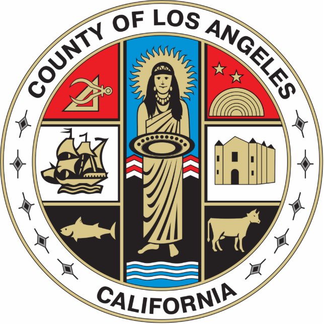 Landkreis des Siegels Los Angeles Freistehende Fotoskulptur (Vorne)