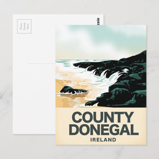 Landkreis Donegal Seaside Reiseplakat Postkarte (Vorne/Hinten)