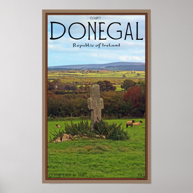 Landkreis Donegal - Steinkreuz Poster (Vorne)