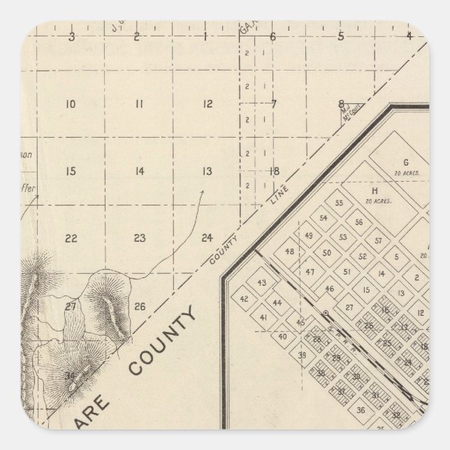 Landkreis Fresno, Kalifornien 15 Quadratischer Aufkleber (Vorderseite)