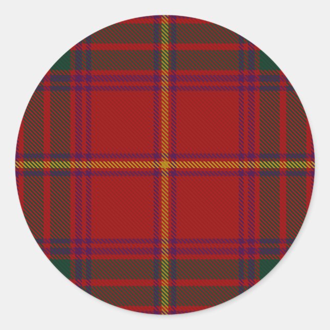 Landkreis Galway Irish Tartan Runder Aufkleber (Vorderseite)