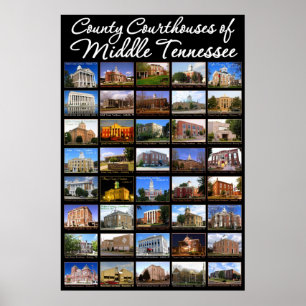 Landkreis-Gerichte mittleren Tennessee-Plakats Poster