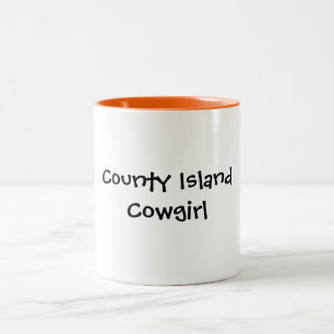 Landkreis-Insel-Cowgirl Zweifarbige Tasse