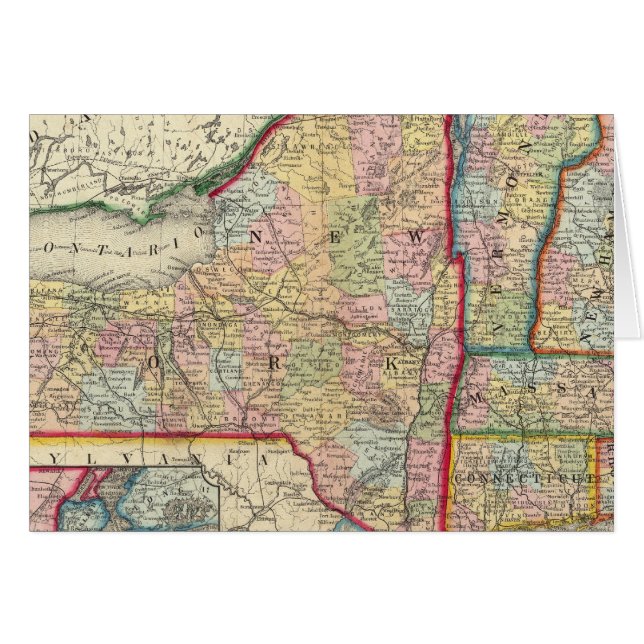 Landkreis Karte der Staaten von New York (Vorderseite (Horizontal))