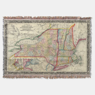 Landkreis-Karte der Staaten von New York Decke