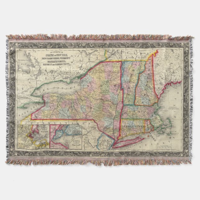 Landkreis-Karte der Staaten von New York Decke (Vorderseite)