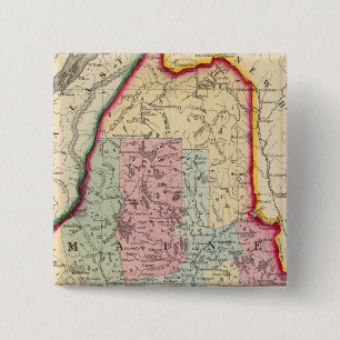 Landkreis Karte des Staat Maine Button