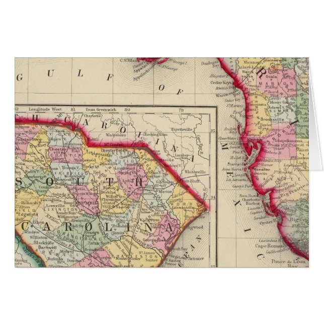 Landkreis Karte von Florida (Vorderseite (Horizontal))