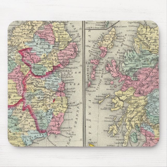 Landkreis Karte von Schottland Mousepad (Vorne)