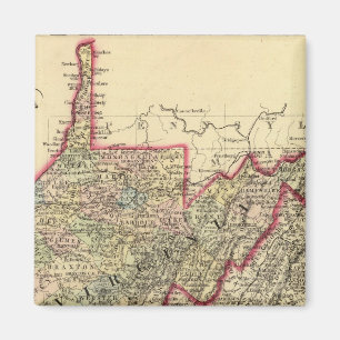 Landkreis-Karte West Virginia Magnet