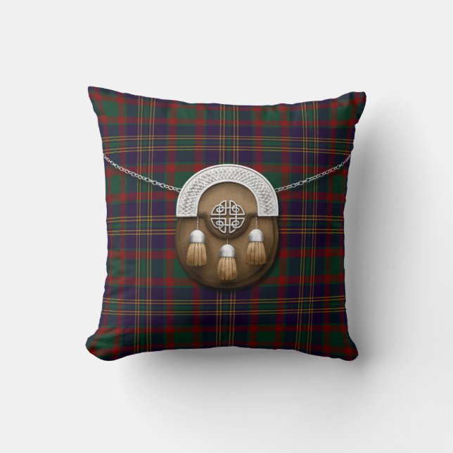 Landkreis-Korkenirischer Tartan und Sporran Kissen (Vorderseite)
